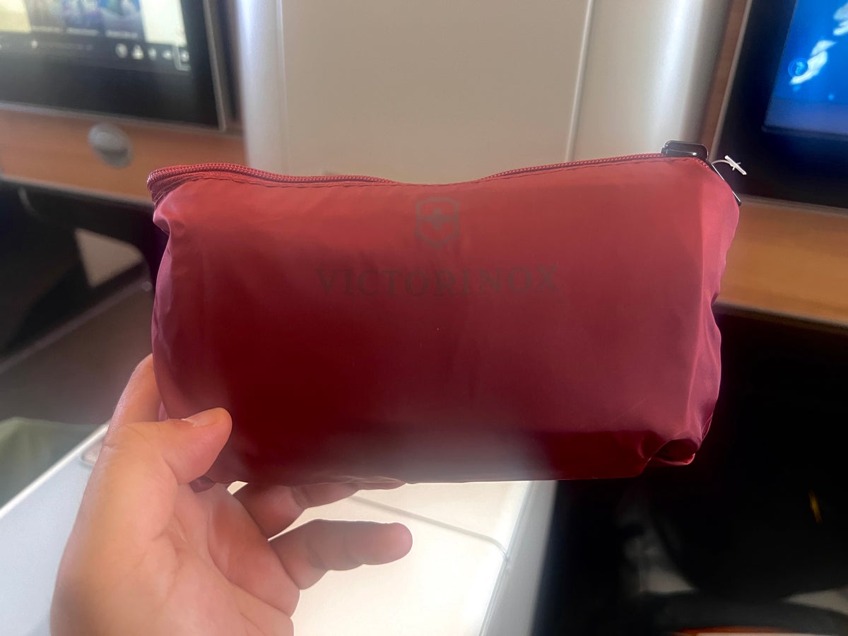 Swiss 777 business class amenity kit outside