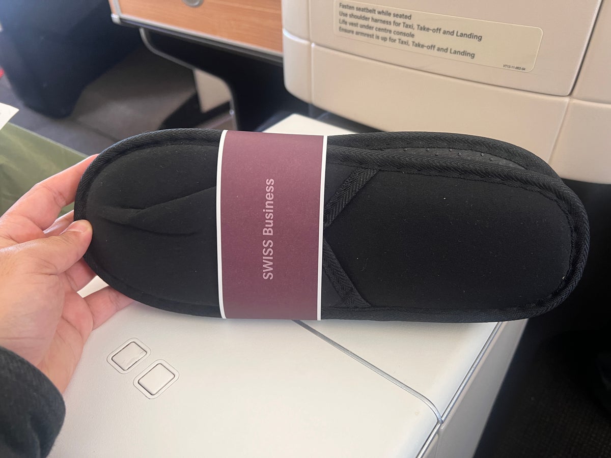 Swiss 777 business class slippers