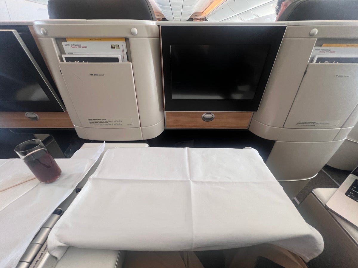 Swiss 777 business class tray table cover