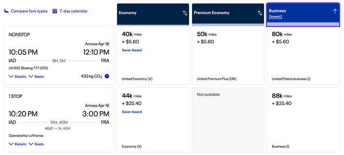 United and partner award IAD FRA not logged in United and partner award IAD FRA not logged in