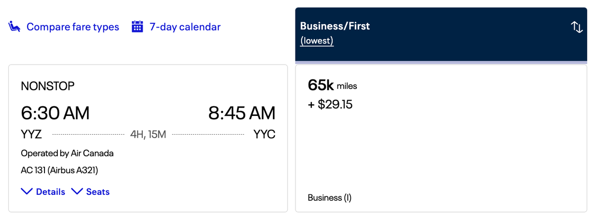 United partner award Air Canada YYZ YYC