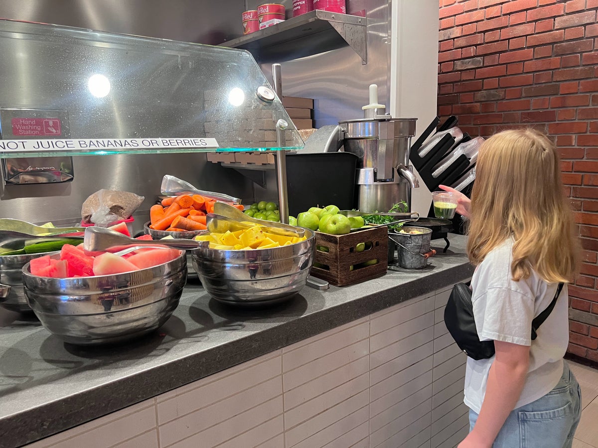 juice bar at Hyatt Regency Monterey breakfast buffet