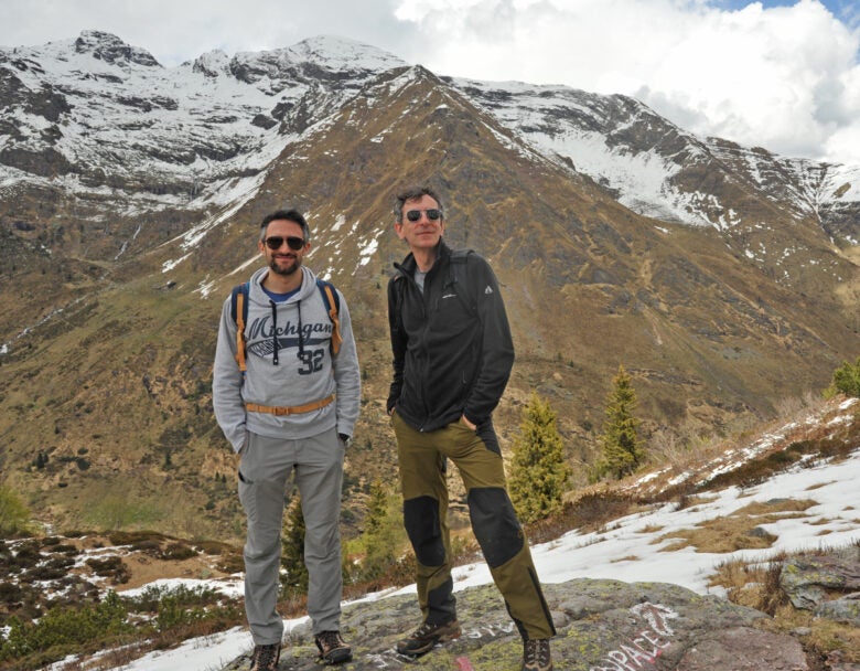 Alberto and a friend in the Alps