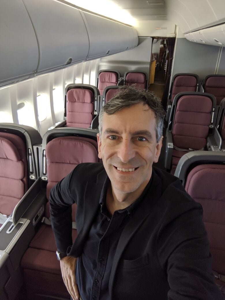 Alberto on a Qantas 747