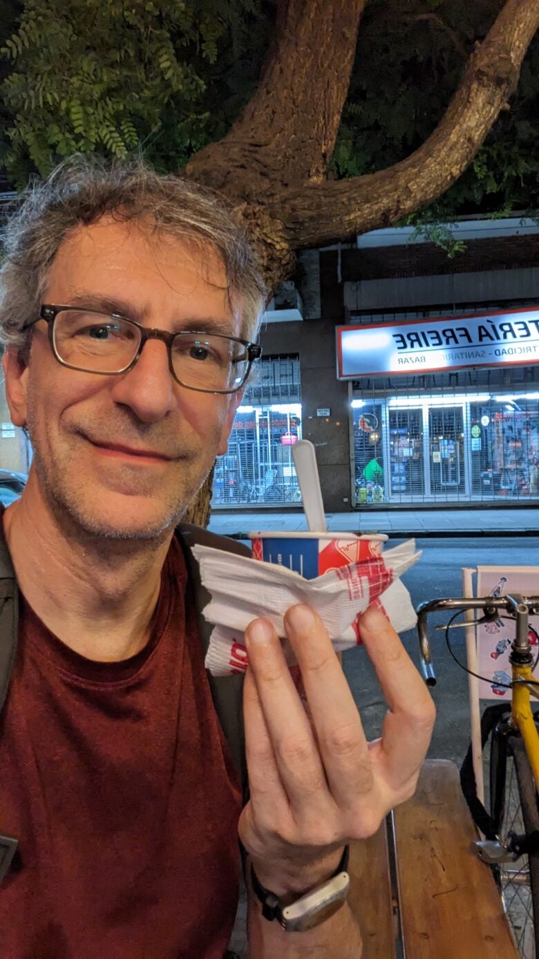 Alberto having gelato in Buenos Aires, Argentina