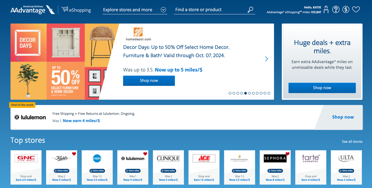 AAdvantage eshopping portal