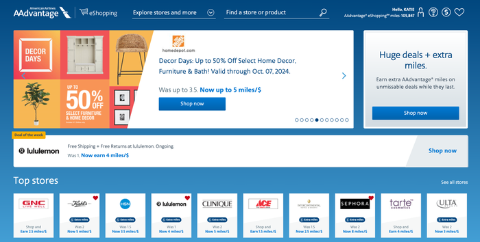 AAdvantage eshopping portal