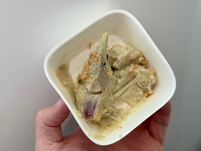 Air France Boeing 789 premium economy FnB artichoke starter