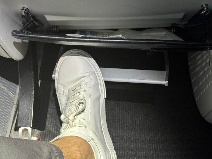 Air France Boeing 789 premium economy seat footrest broken