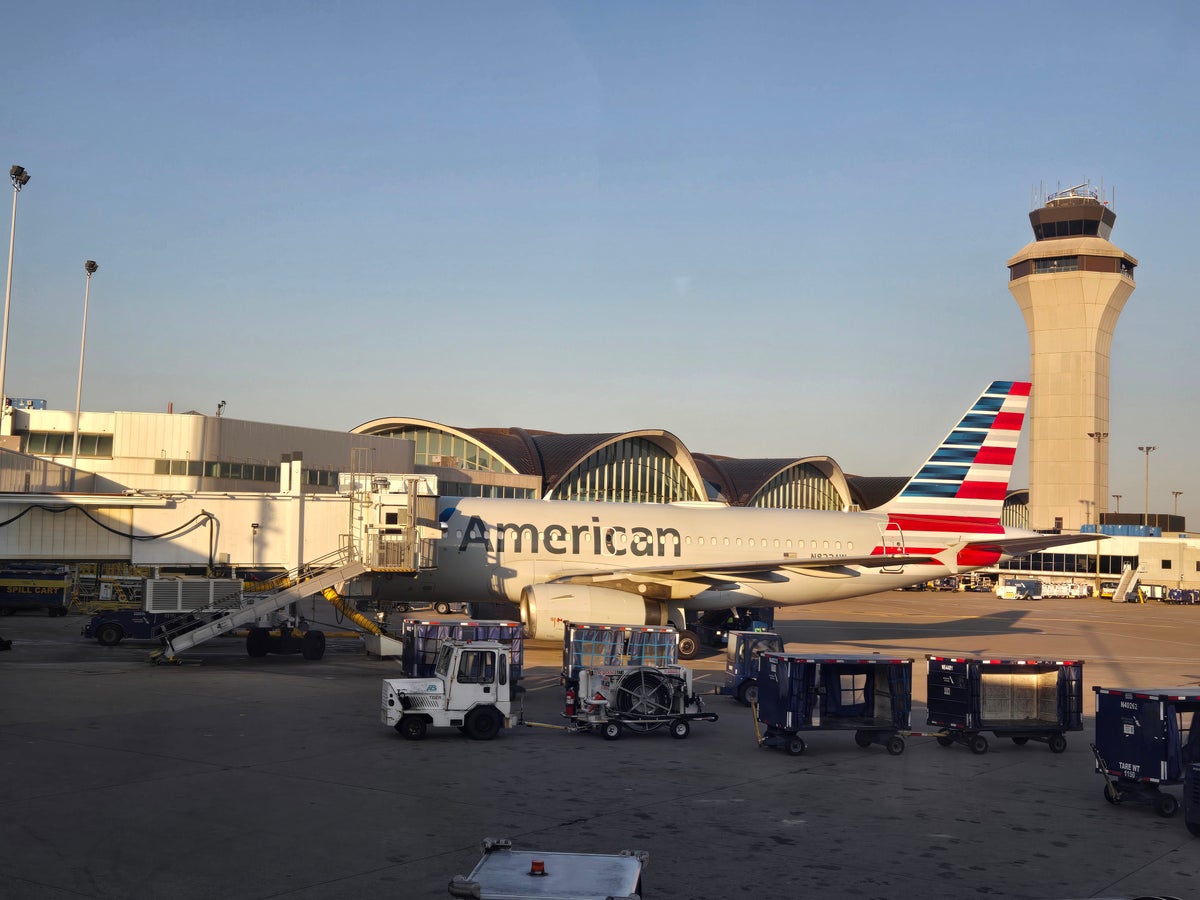 American Airlines plane at gate