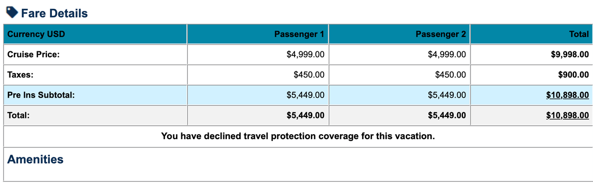 Antarctica booking cost