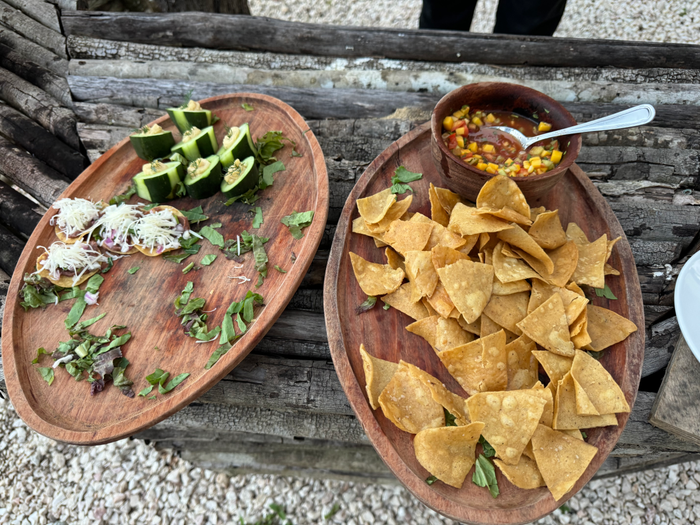 Blancaneaux Lodge Belize Mr Mrs Smith Garden Spot entree plates Blancaneaux Lodge Belize Mr Mrs Smith Garden Spot entree plates