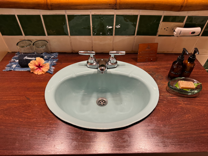 Blancaneaux Lodge Belize Mr Mrs Smith bathroom sink Blancaneaux Lodge Belize Mr Mrs Smith bathroom sink