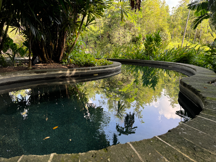 Blancaneaux Lodge Belize Mr Mrs Smith heated pool side view Blancaneaux Lodge Belize Mr Mrs Smith heated pool side view