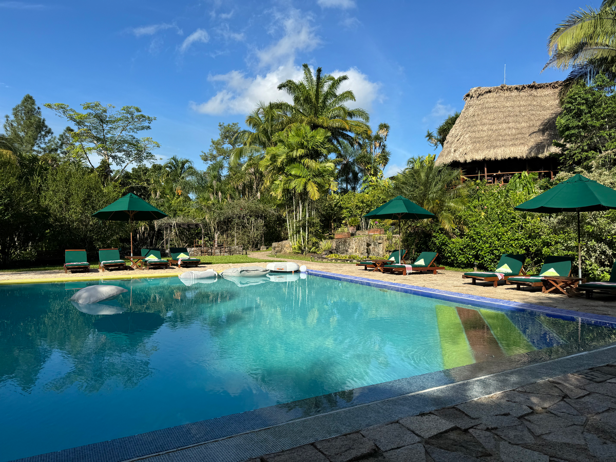 Blancaneaux Lodge Belize Mr Mrs Smith main pool at an angle