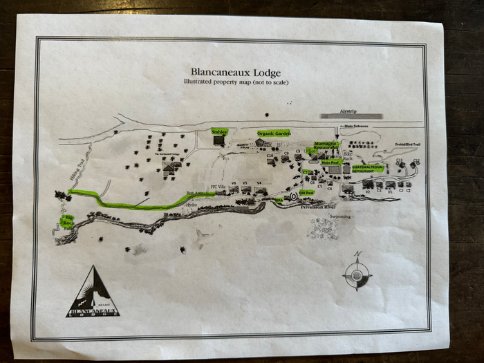 Blancaneaux Lodge Belize Mr Mrs Smith property map Blancaneaux Lodge Belize Mr Mrs Smith property map