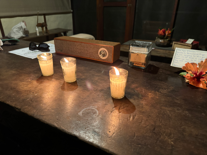 Blancaneaux Lodge Belize Mr Mrs Smith room side table Blancaneaux Lodge Belize Mr Mrs Smith room side table