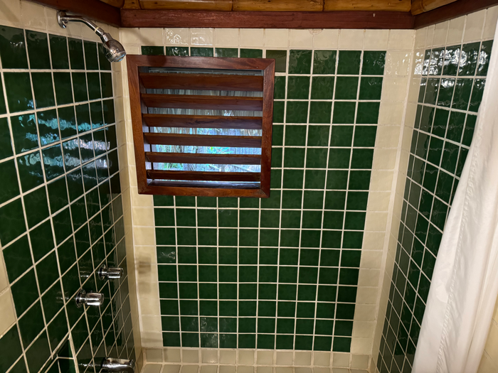 Blancaneaux Lodge Belize Mr Mrs Smith shower top view Blancaneaux Lodge Belize Mr Mrs Smith shower top view