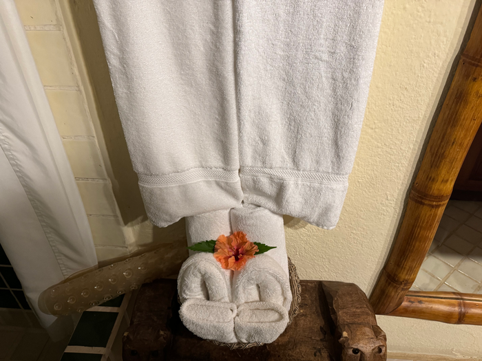 Blancaneaux Lodge Belize Mr Mrs Smith towels Blancaneaux Lodge Belize Mr Mrs Smith towels