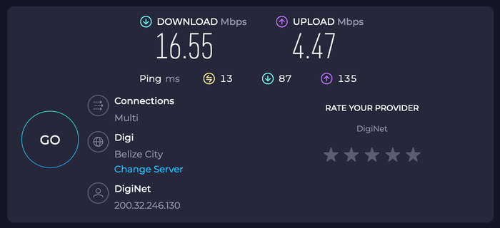 Blancaneaux Lodge speed test Blancaneaux Lodge speed test