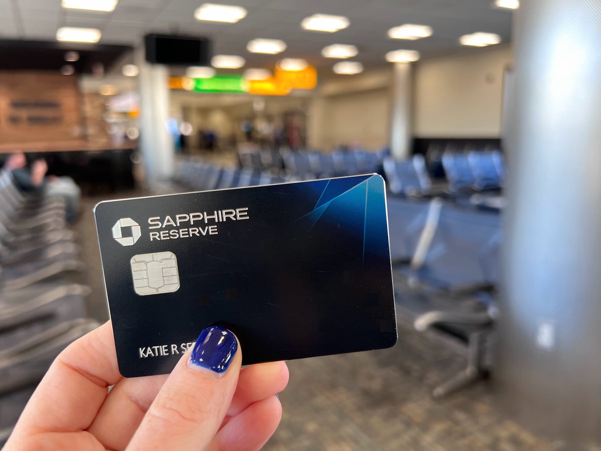 Chase Sapphire Reserve card in an airport