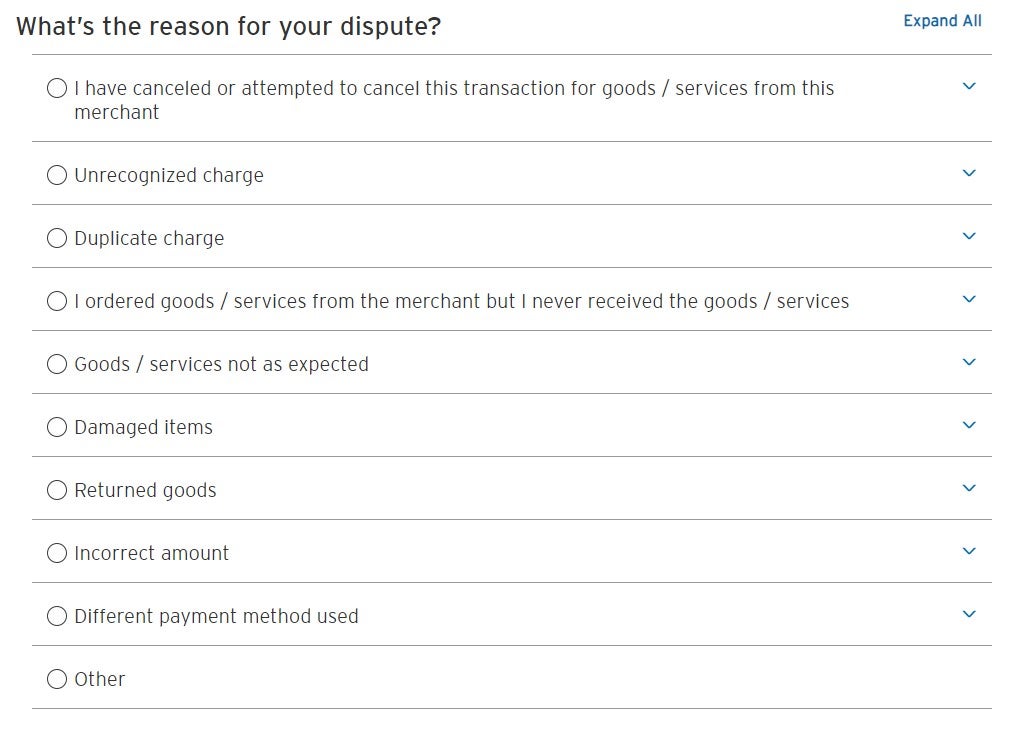 Citi dispute reasons