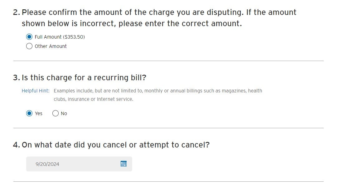 Citi dispute subscription questions