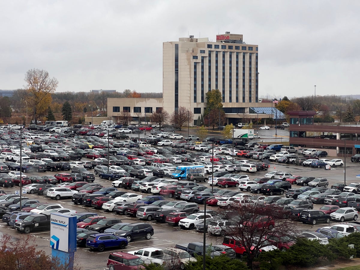 Crowne Plaza Suites MSP Airport Mall of America room airport parking view