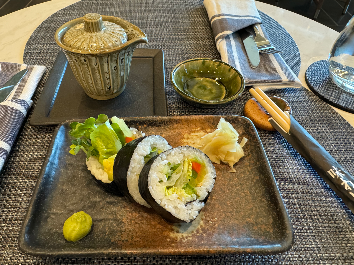 Delta One Lounge LAX Dining Room sushi