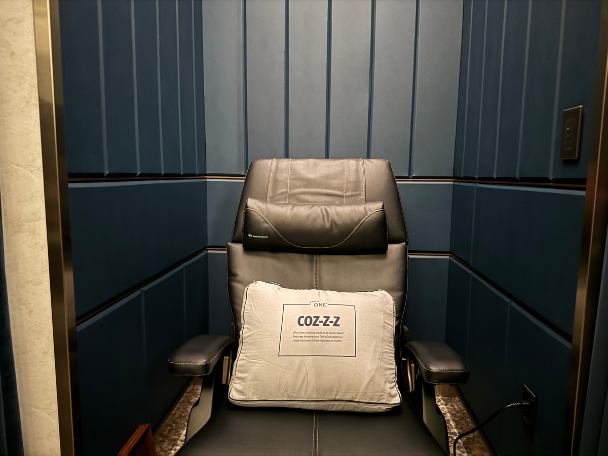 Delta One Lounge LAX Wellness Area massage chair