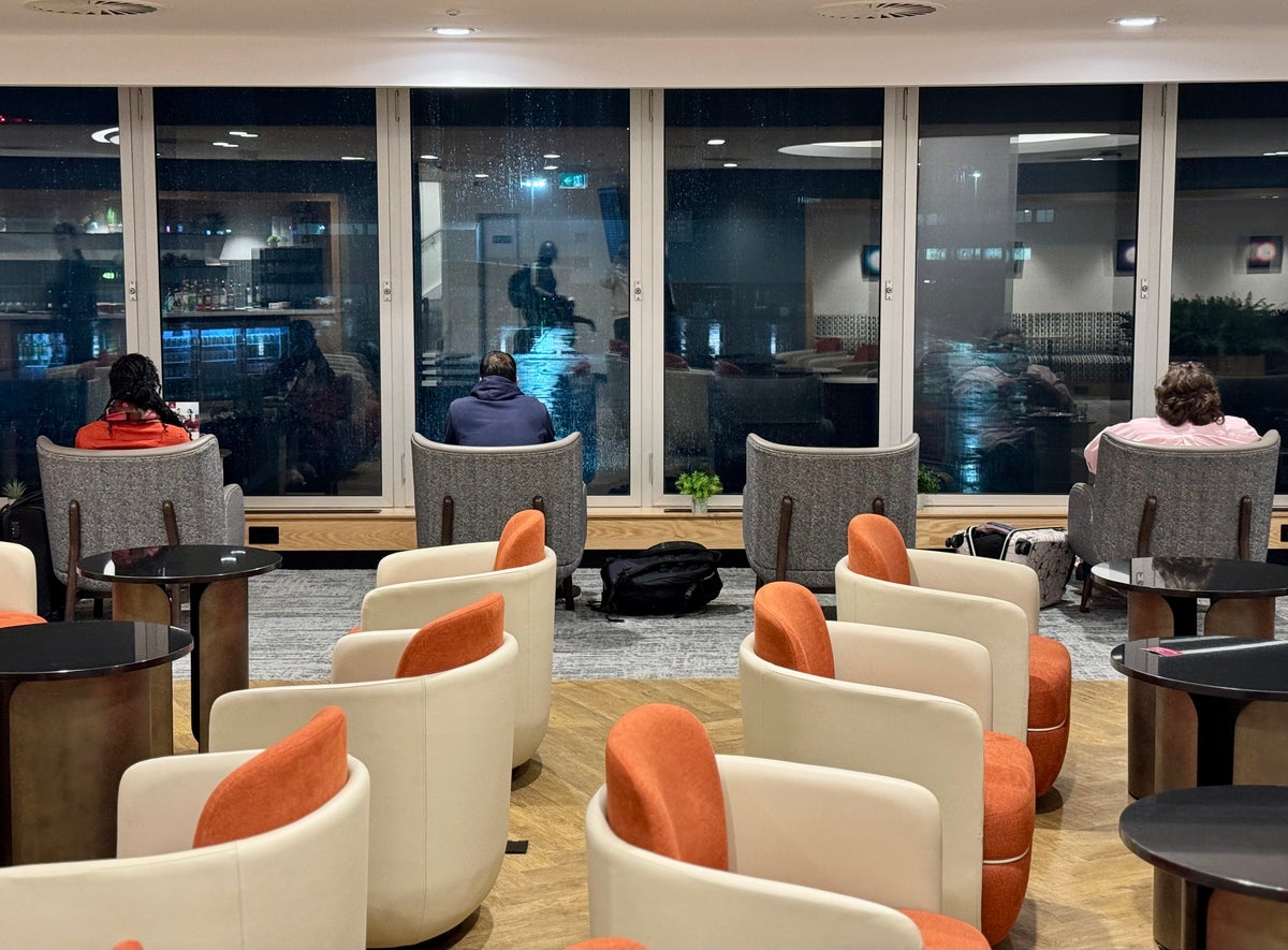 Heathrow Terminal 4 Plaza Premium Lounge armchairs