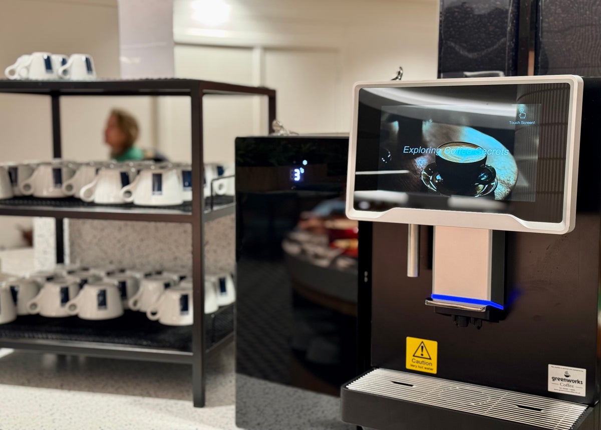 Heathrow Terminal 4 Plaza Premium Lounge coffee machine