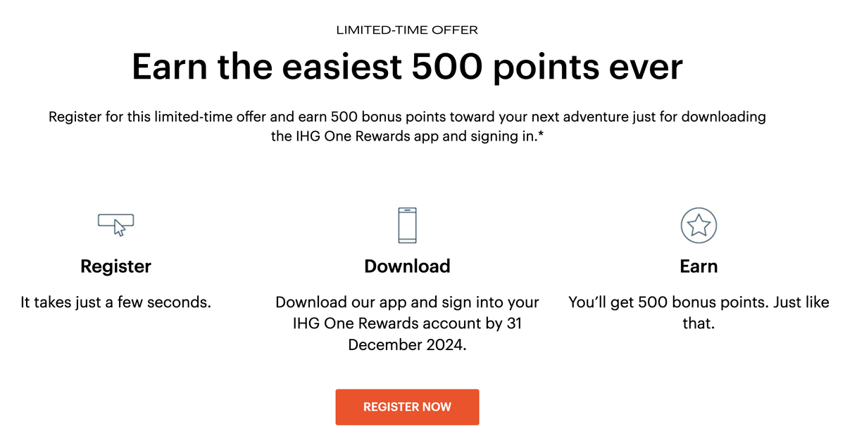 IHG download app promotion