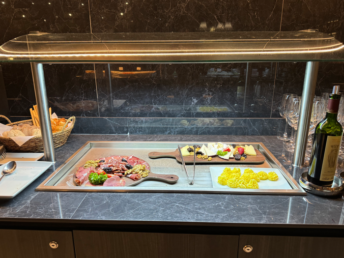 LATAM Lounge Santiago SCL food station cold meat