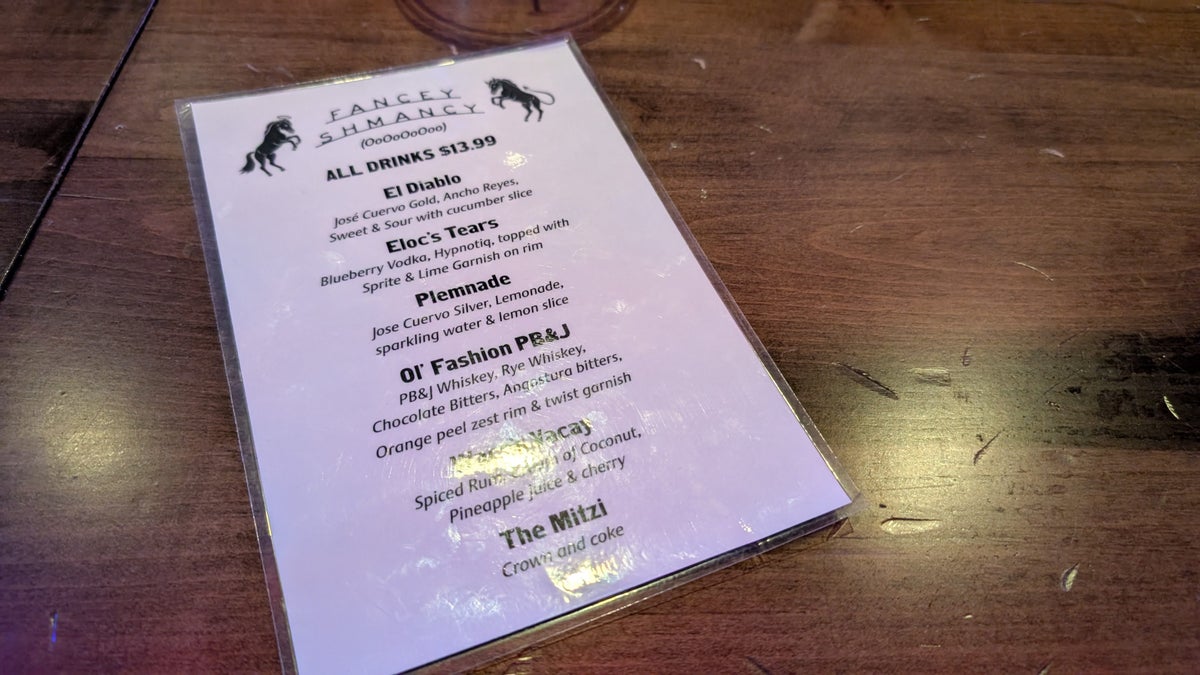 Meow Wolf Houston Cowboix Hevvven drink menu