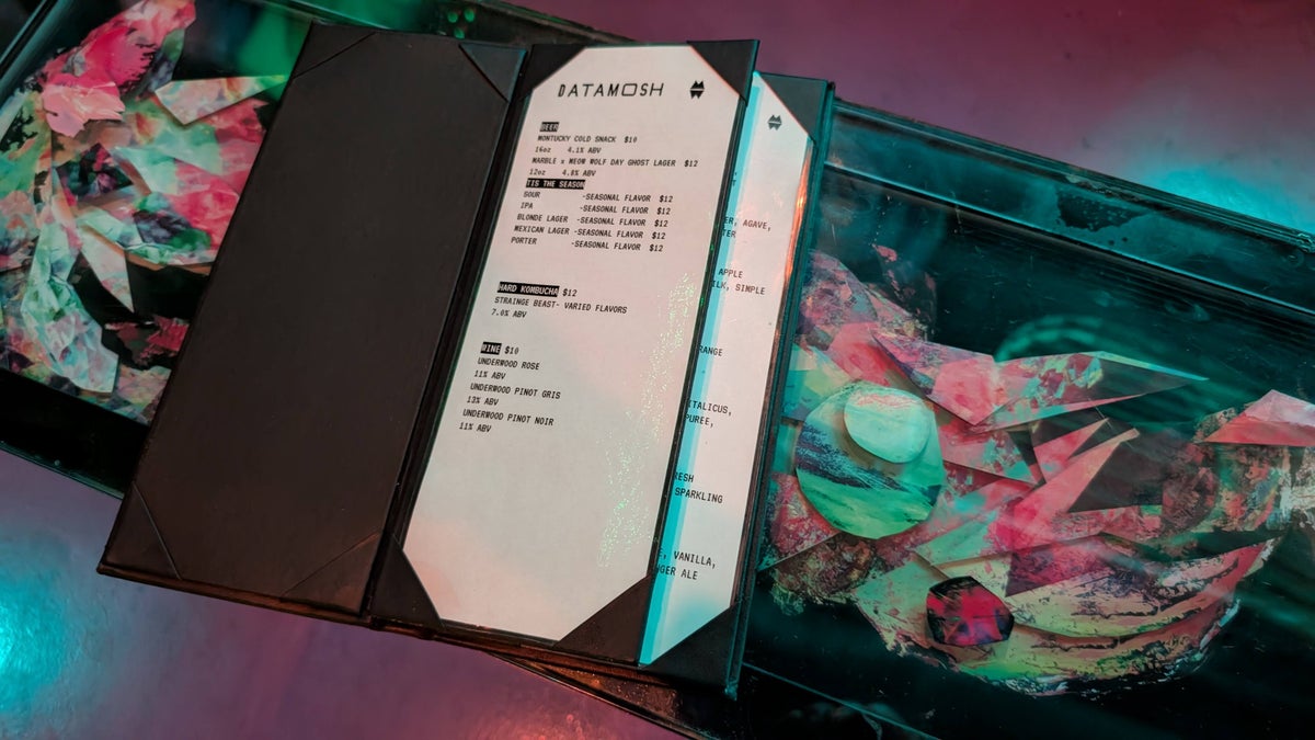 Meow Wolf Las Vegas Omega Mart bar menu