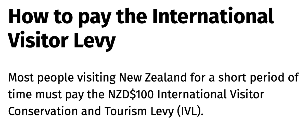 New Zealand tourist tax