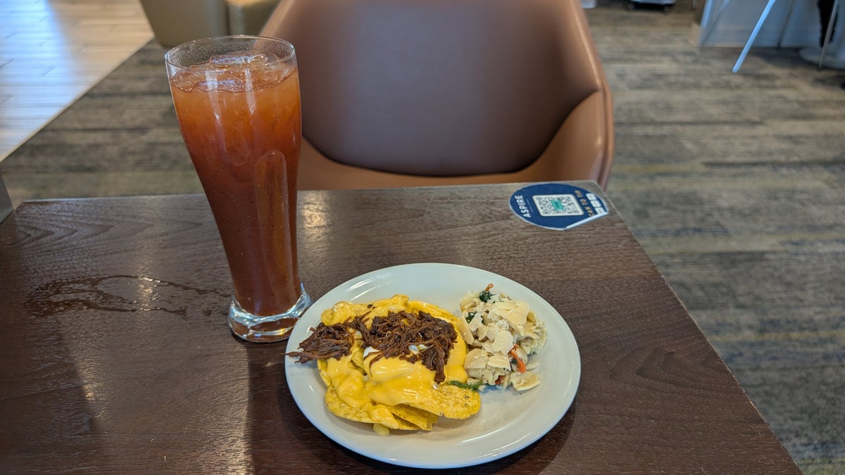 ONT Terminal 2 Aspire Lounge food and beverage nacho plate