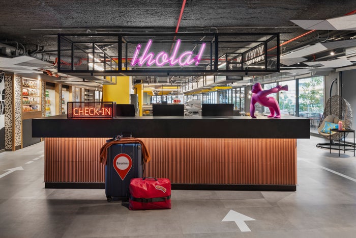 Moxy Barcelona reception desk Moxy Barcelona reception desk