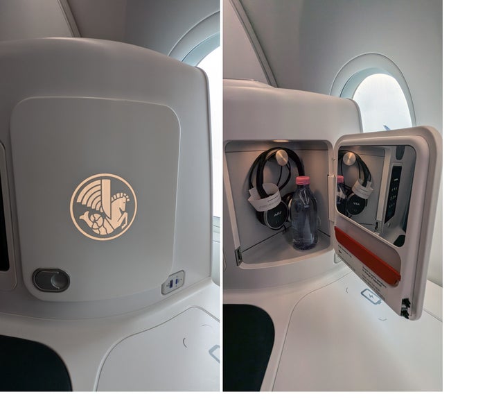 Air France A350 new business class suite storage cubby Air France A350 new business class suite storage cubby