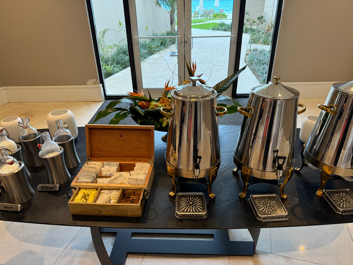 St Regis Bermuda Lina Restaurant breakfast complimentary coffee stand