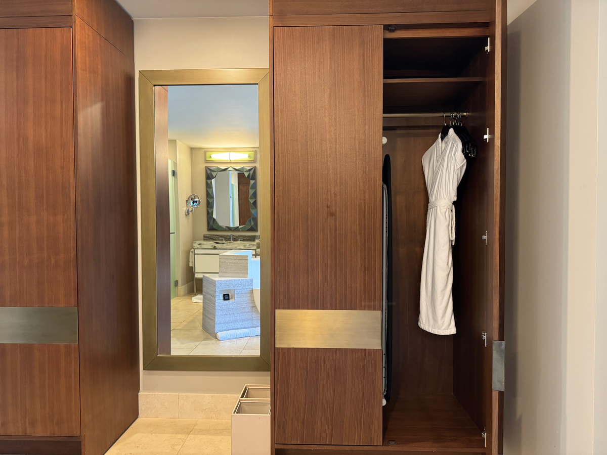 St Regis Bermuda bathroom closets 1 open