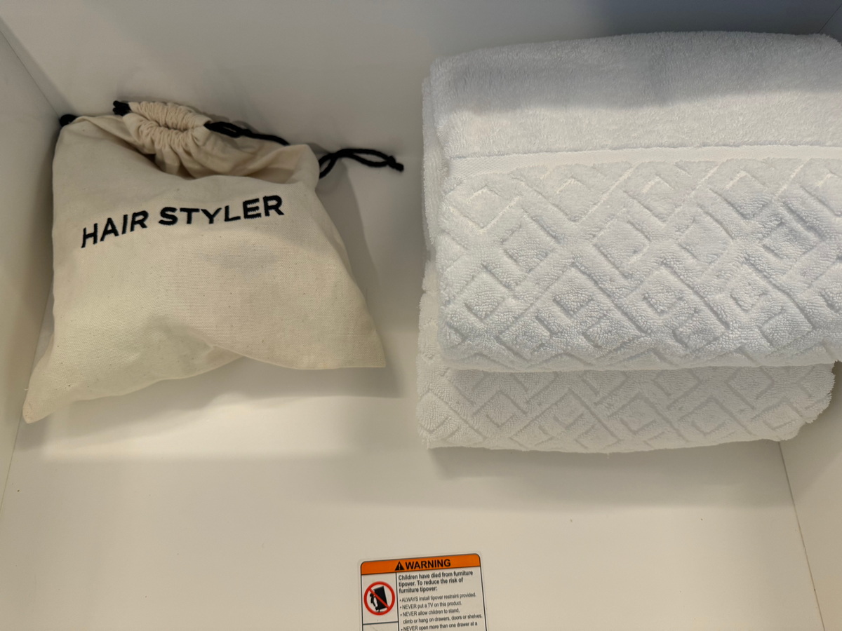 St Regis Bermuda bathroom hair styler towels