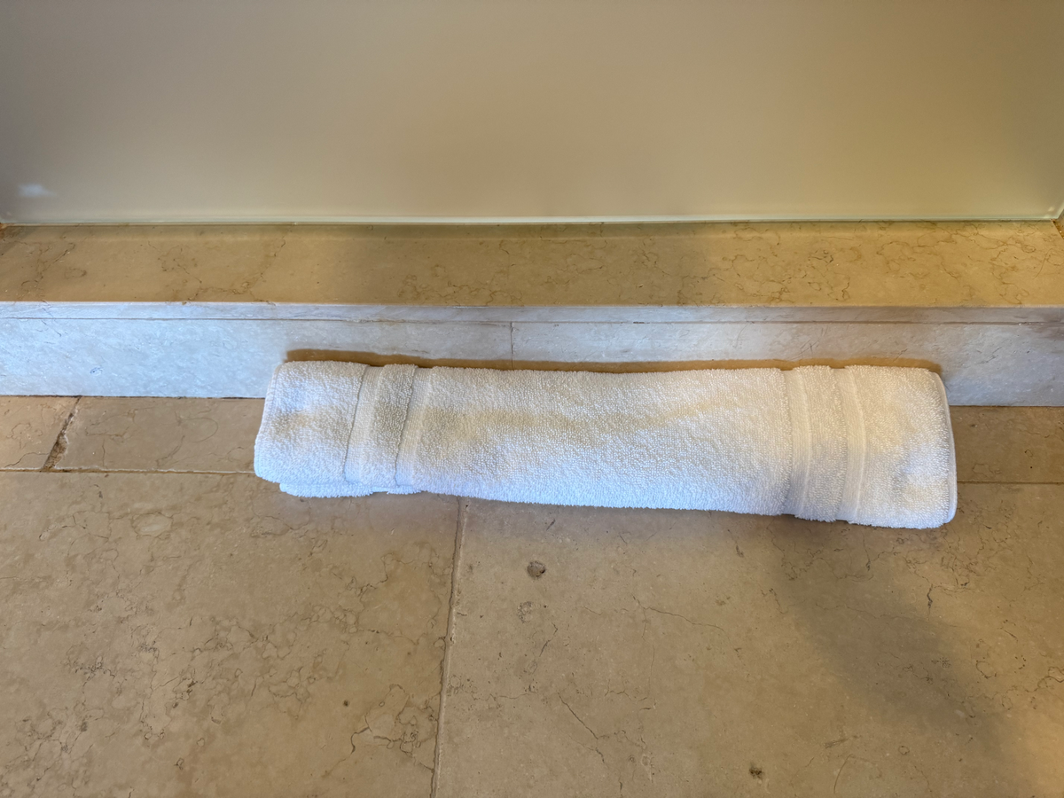 St Regis Bermuda bathroom shower step towels