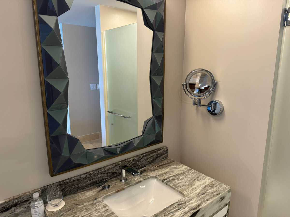 St Regis Bermuda bathroom sink mirror makeup mirror