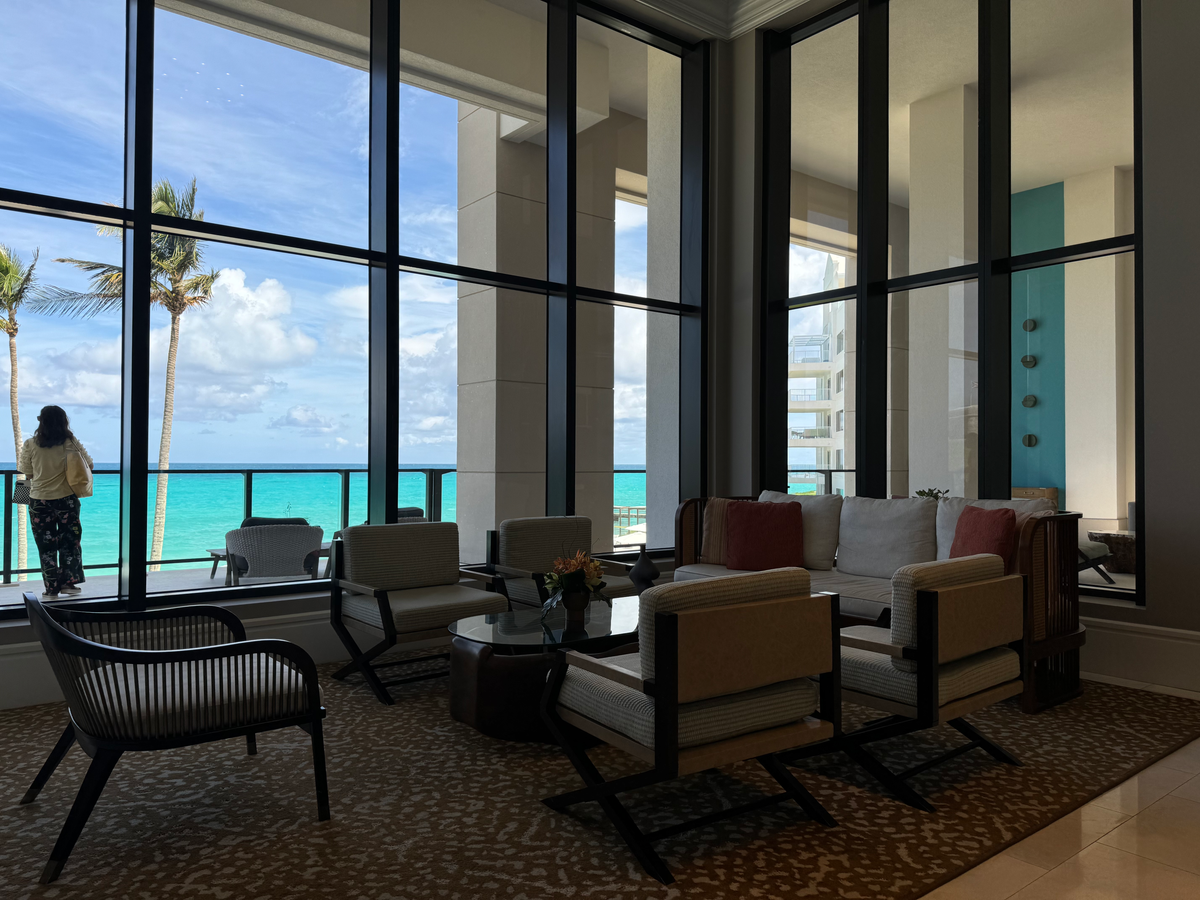 St Regis Bermuda lobby seating near window