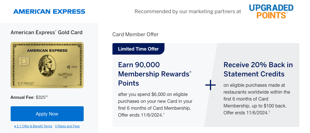 The American Express® Gold Card Earn Rewards for Dining 2024 10 28 21 55 37