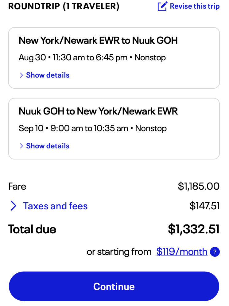 United EWR GOH cash rate