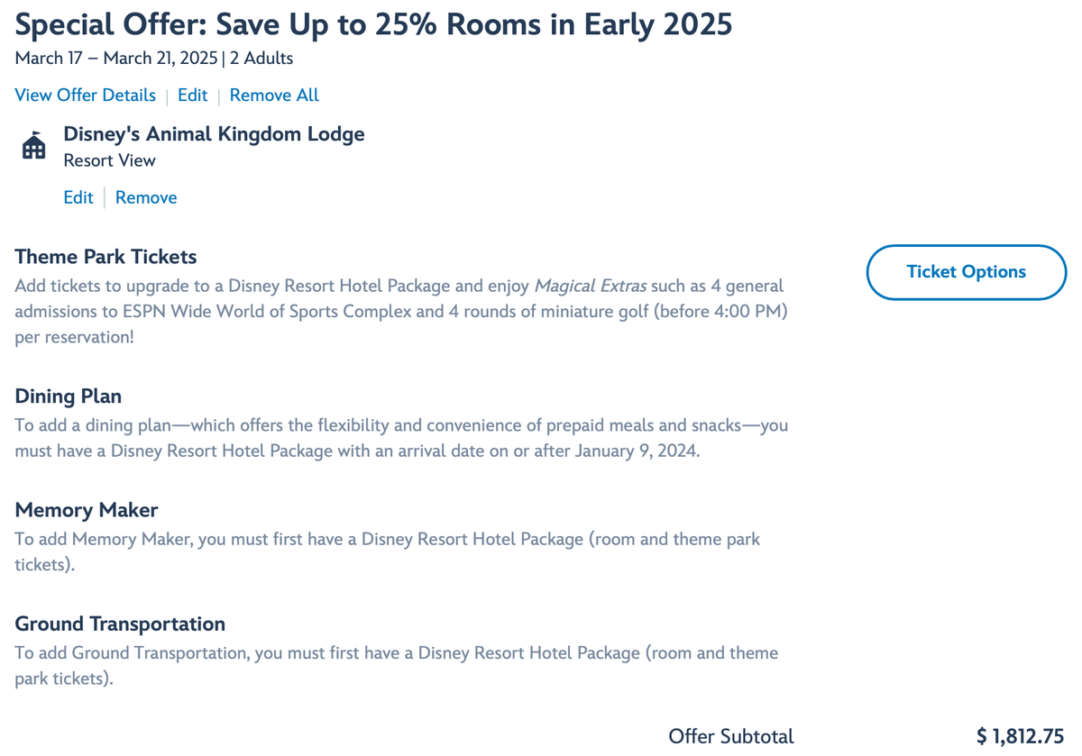 Walt Disney World Animal Kingdom Lodge 25 sale