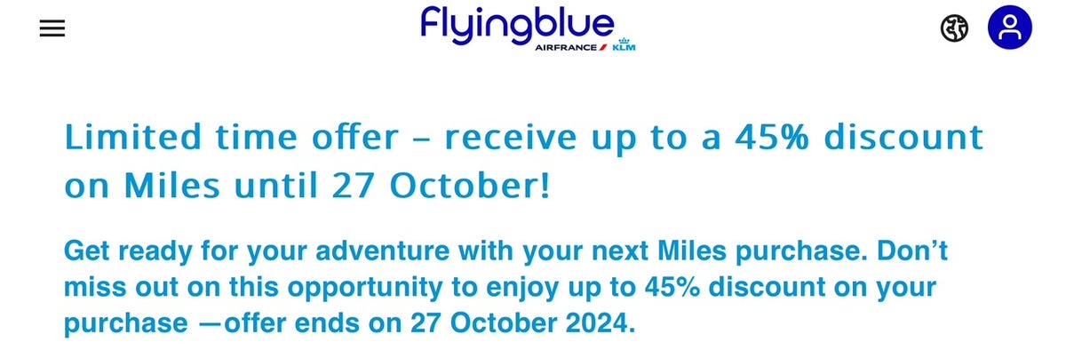 air france klm flying blue buy points